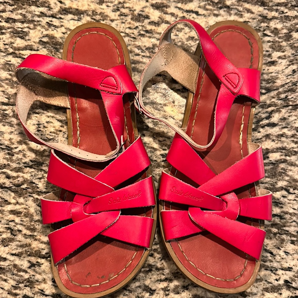 Red Women’s salt water sandals